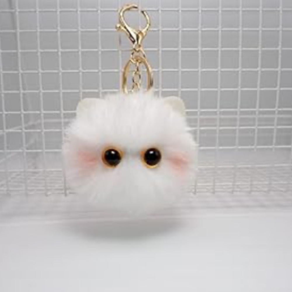NWT No Label 1pc White Soft Cute Kitty Keychain